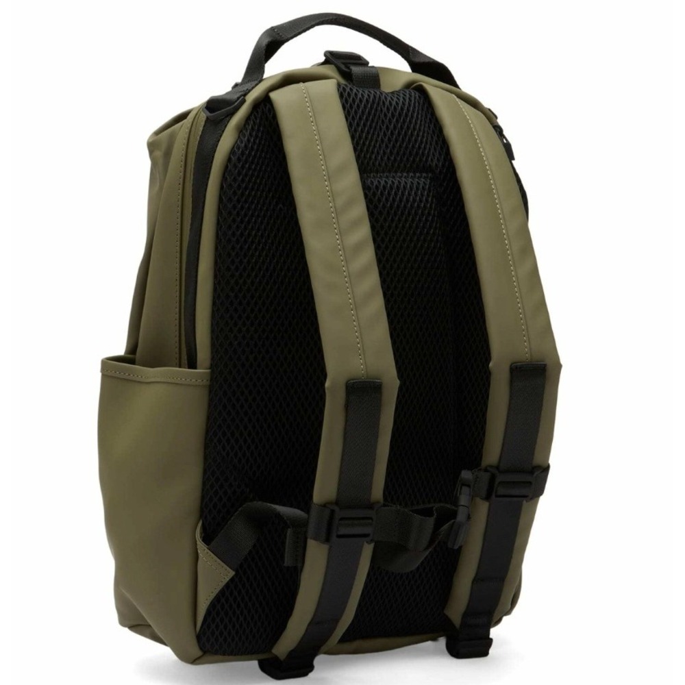 RAINS Clip Front Backpack W3 Marsh Green Waterproof Laptop Bag NWT - Picture 5 of 9